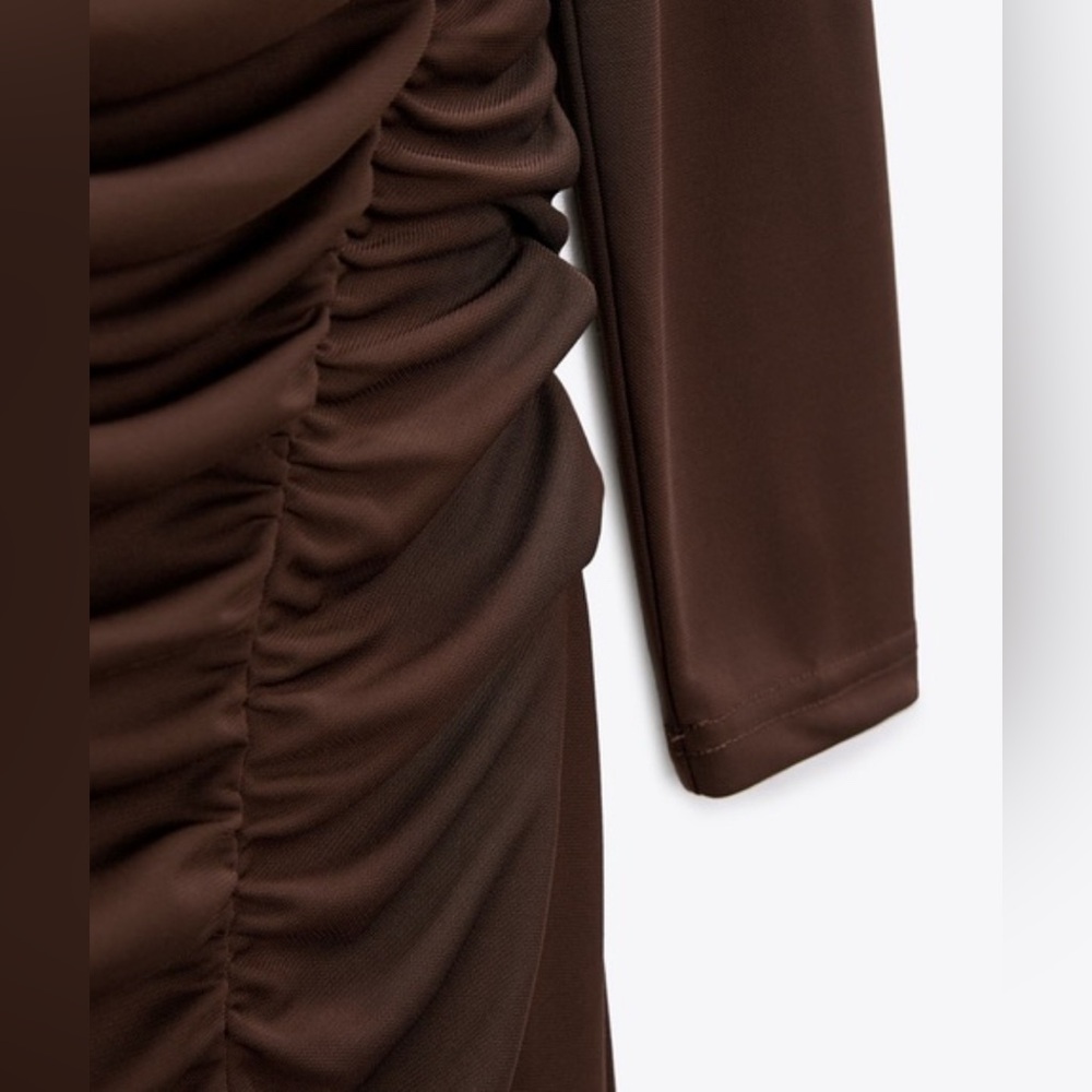 ZARA DRAPED MIDI DRESS XL - Picture 15 of 15